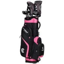 Cleveland Women's Launcher XL Halo Complete Set -Callaway Irons Golf Shop cleveland womens launcher xl halo complete set black pink hero headcovers itempicture 1